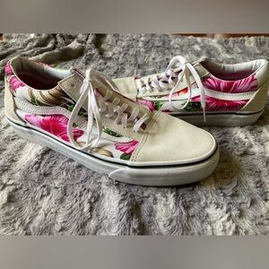 Vans Pink Floral Canvas Sneakers
